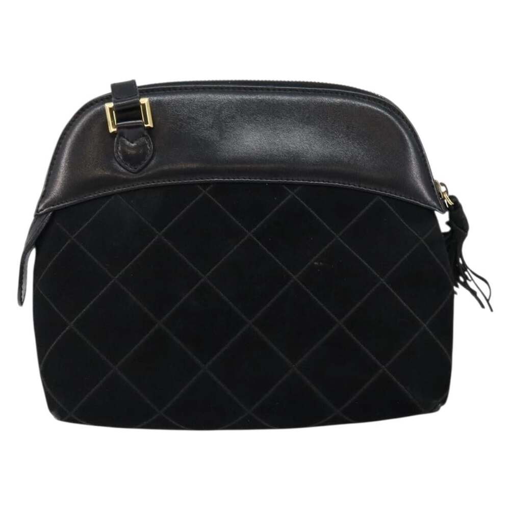 Salvatore Ferragamo Suede Shoulder Bag Black